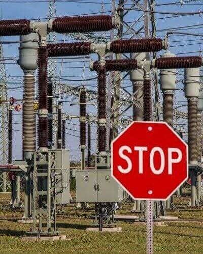 Power Substation Stop Sign